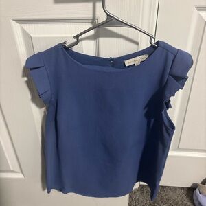 Monteau Blue Flutter Sleeve Blouse